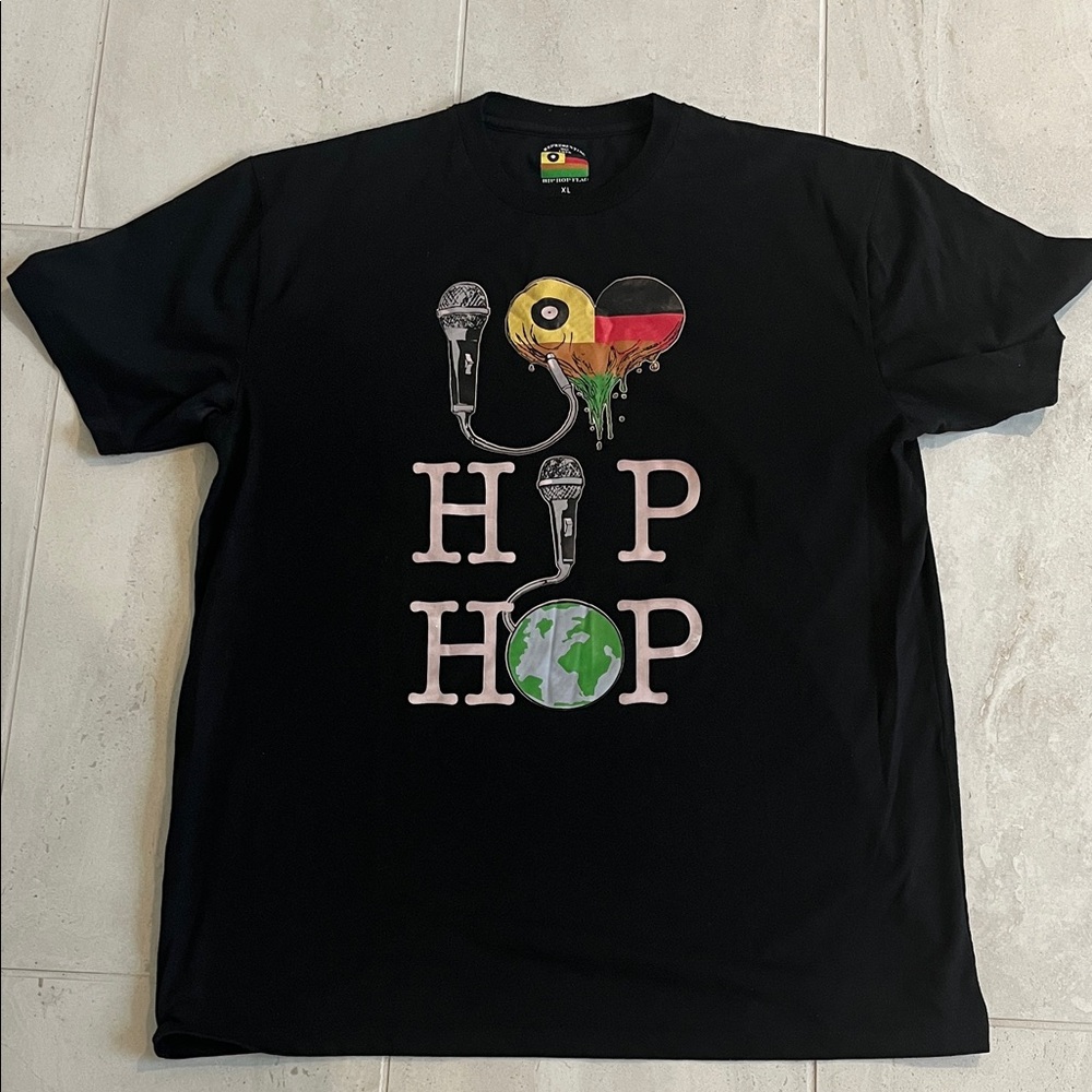 Black Hip Hop Graphic T-Shirt
